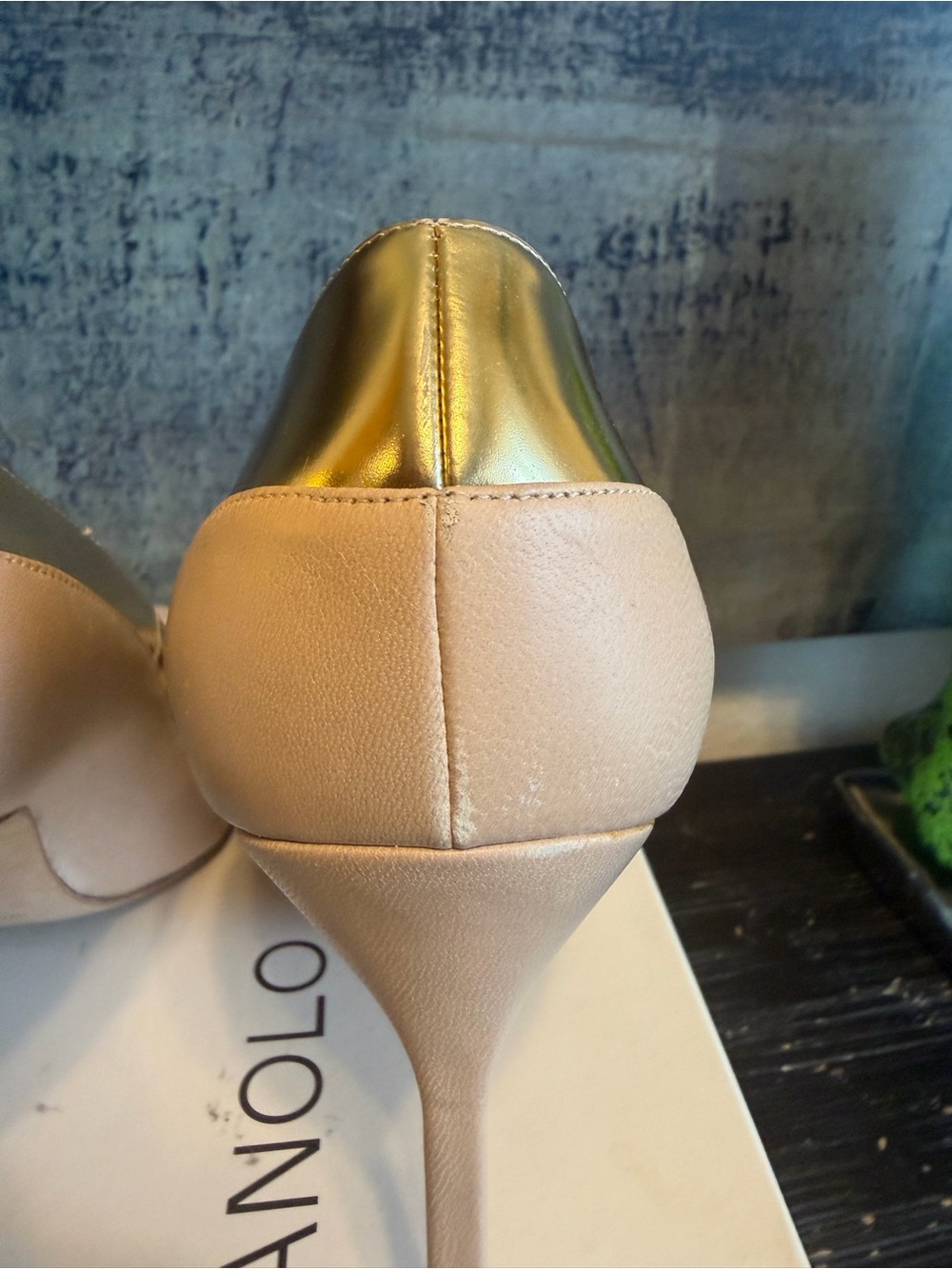 Manolo Blahnik Nude & Gold Pumps β Size 10 - Picture 12 of 16